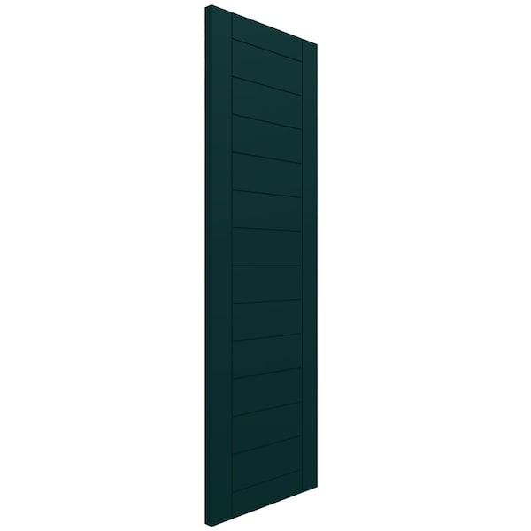 Ekena Millwork True Fit PVC Horizontal Slat Framed Modern Style Fixed Mount Shutters, Thermal Green, 15W x 27H, PR - TFP001HF15X027FG
