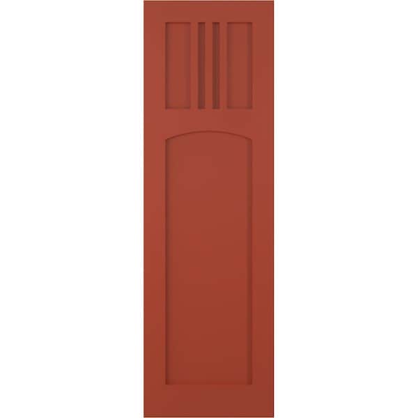Ekena Millwork True Fit PVC San Miguel Mission Style Fixed Mount Shutters, Colorful Leaves, 18W x 50H, PR - TFP001SM18X050CL