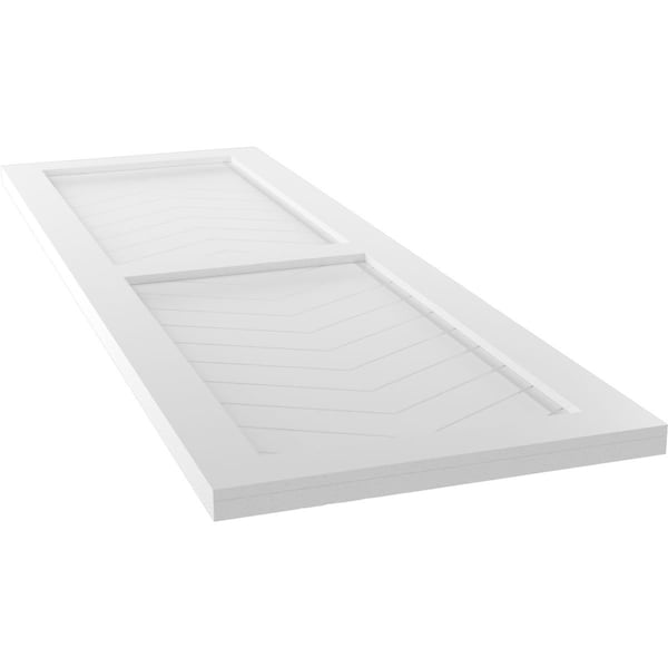 Ekena Millwork True Fit PVC Two Panel Chevron Modern Style Fixed Mount Shutters, Unfinished, 15W x 39H, PR - TFP101CV15X039UN