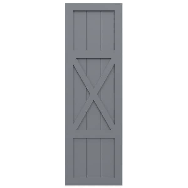Ekena Millwork True Fit PVC Center X-Board Farmhouse Fixed Mount Shutters, Ocean Swell , 18W x 44H, PR - TFP107FH18X044CH