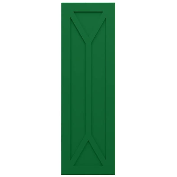 Ekena Millwork True Fit PVC San Carlos Mission Style Fixed Mount Shutters, Viridian Green, 18W x 73H, PR - TFP001SC18X073HG
