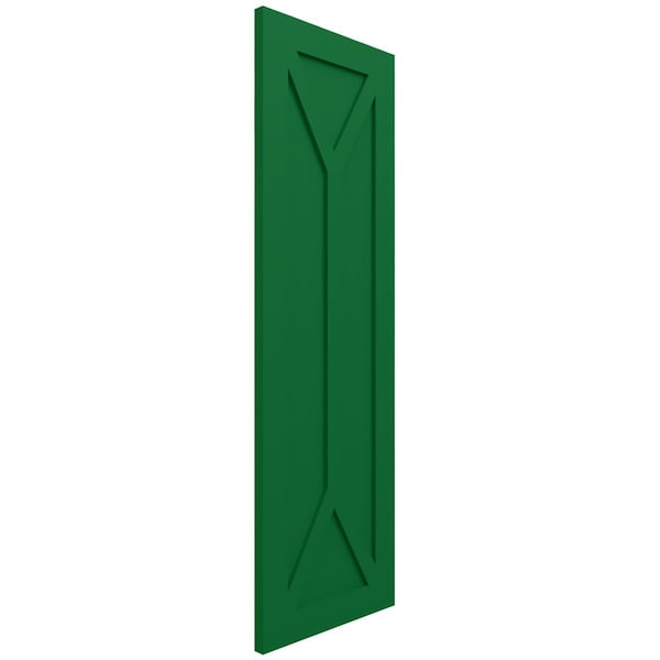 Ekena Millwork True Fit PVC San Carlos Mission Style Fixed Mount Shutters, Viridian Green, 18W x 73H, PR - TFP001SC18X073HG