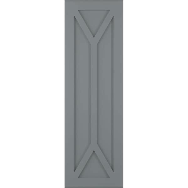 Ekena Millwork True Fit PVC San Carlos Mission Style Fixed Mount Shutters, Ocean Swell, 12W x 79H, PR - TFP001SC12X079CH