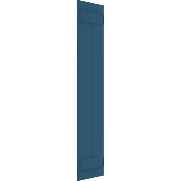 Ekena Millwork True Fit PVC Two Board Joined Board-n-Batten Shutters, Sojourn Blue, 10 3/4W x 63H, PR - TFP101BBF11X063HB