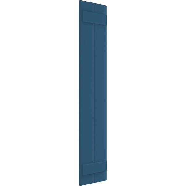 Ekena Millwork True Fit PVC Two Board Joined Board-n-Batten Shutters, Sojourn Blue, 10 3/4W x 63H, PR - TFP101BBF11X063HB