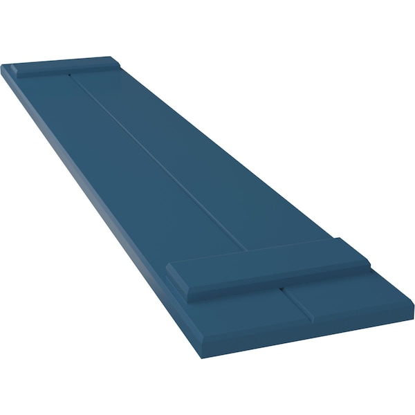 Ekena Millwork True Fit PVC Two Board Joined Board-n-Batten Shutters, Sojourn Blue, 10 3/4W x 63H, PR - TFP101BBF11X063HB