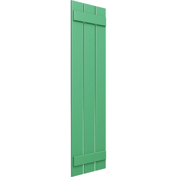 Ekena Millwork True Fit PVC, Three Board Spaced Board-n-Batten Shutters, Lilly Pads , 17 1/8W x 57H, PR - TFP101SBF17X057LP