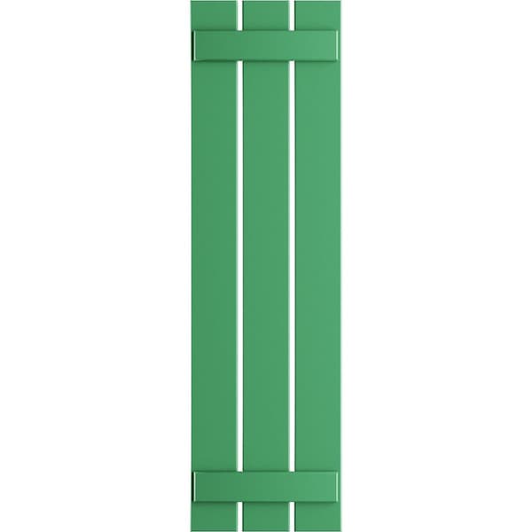 Ekena Millwork True Fit PVC, Three Board Spaced Board-n-Batten Shutters, Lilly Pads , 17 1/8W x 57H, PR - TFP101SBF17X057LP
