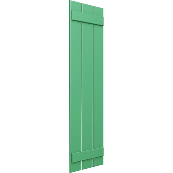 Ekena Millwork True Fit PVC, Three Board Spaced Board-n-Batten Shutters, Lilly Pads , 17 1/8W x 57H, PR - TFP101SBF17X057LP