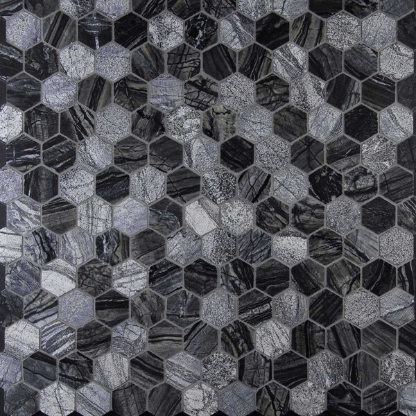 Msi Henley Hexagon 12 In. X 12 In. X 10 Mm Natural Marble Mesh-Mounted Mosaic Tile, 10PK - ZOR-MD-0431