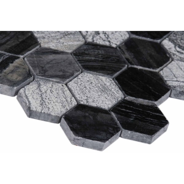 Msi Henley Hexagon 12 In. X 12 In. X 10 Mm Natural Marble Mesh-Mounted Mosaic Tile, 10PK - ZOR-MD-0431