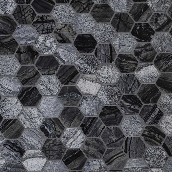 Msi Henley Hexagon 12 In. X 12 In. X 10 Mm Natural Marble Mesh-Mounted Mosaic Tile, 10PK - ZOR-MD-0431