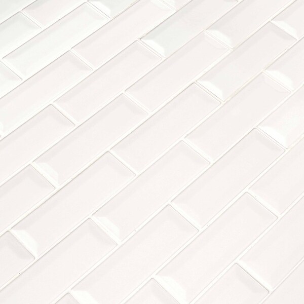 Msi Whisper White Beveled 12 In. X 12 In. X 10 Mm Ceramic Mesh-Mounted Mosaic Wall Tile, 10PK - ZOR-MD-0162
