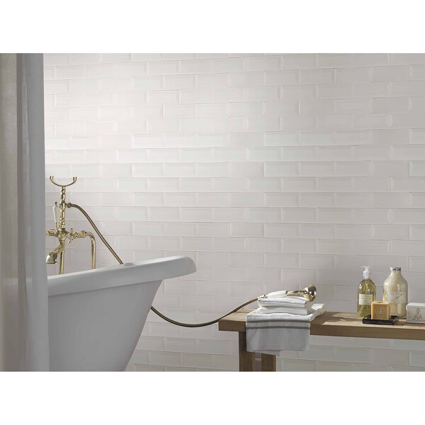 Msi Whisper White Beveled 12 In. X 12 In. X 10 Mm Ceramic Mesh-Mounted Mosaic Wall Tile, 10PK - ZOR-MD-0162