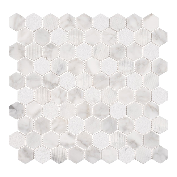 Andova Tiles ANDOVA TILES Amarillo 1.25" x 1.25" Natural Stone Honeycomb Mosaic Wall & Floor Tile - ANDAMA103