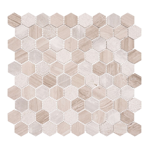 Andova Tiles ANDOVA TILES Amarillo 1.25" x 1.25" Natural Stone Honeycomb Mosaic Wall & Floor Tile - ANDAMA103