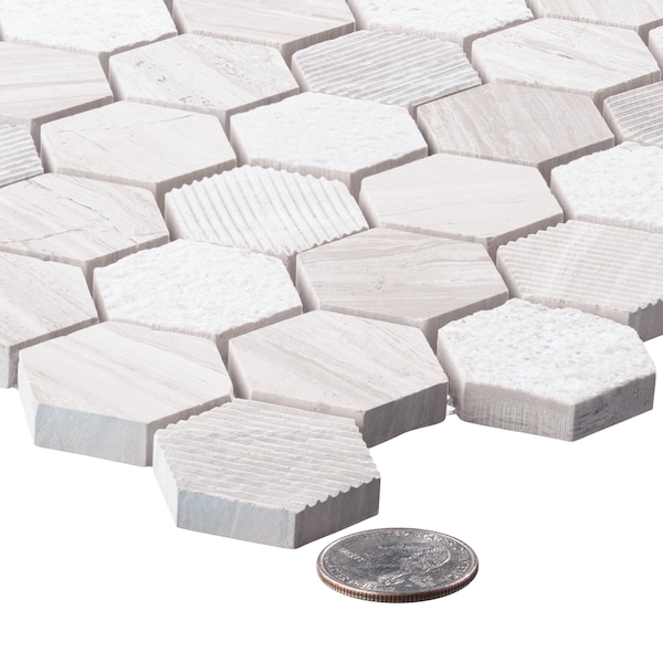 Andova Tiles ANDOVA TILES Amarillo 1.25" x 1.25" Natural Stone Honeycomb Mosaic Wall & Floor Tile - ANDAMA102