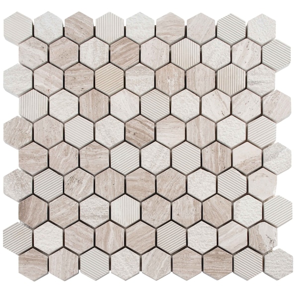 Andova Tiles ANDOVA TILES Amarillo 1.25" x 1.25" Natural Stone Honeycomb Mosaic Wall & Floor Tile - ANDAMA102