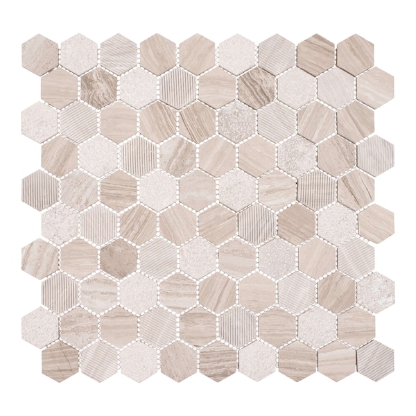 Andova Tiles ANDOVA TILES Amarillo 1.25" x 1.25" Natural Stone Honeycomb Mosaic Wall & Floor Tile - ANDAMA102