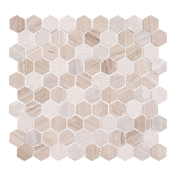Andova Tiles ANDOVA TILES Amarillo 1.25" x 1.25" Natural Stone Honeycomb Mosaic Wall & Floor Tile - ANDAMA102