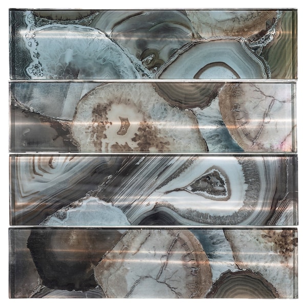Andova Tiles ANDOVA TILES Myst 3" x 12" Glass Marble Look Subway Wall Tile, PK15 - ANDMYS247