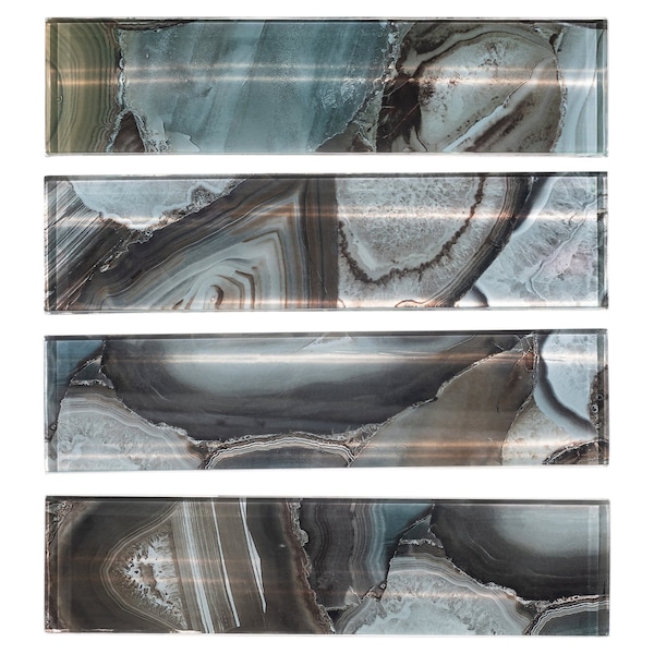 Andova Tiles ANDOVA TILES Myst 3" x 12" Glass Marble Look Subway Wall Tile, PK15 - ANDMYS247