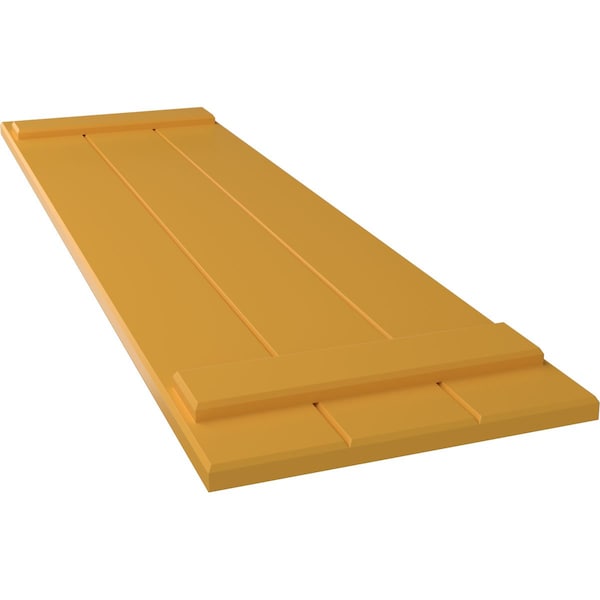Ekena Millwork True Fit PVC, Three Board Joined Board-n-Batten Shutters, Turmeric, 16 1/8W x 46H, PR - TFP101BBF16X046TU