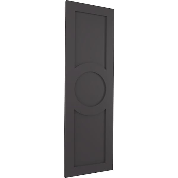 Ekena Millwork True Fit PVC Center Circle Arts & Crafts Fixed Mount Shutters, Shadow Mountain, 15W x 73H, PR - TFP001AC15X073SM