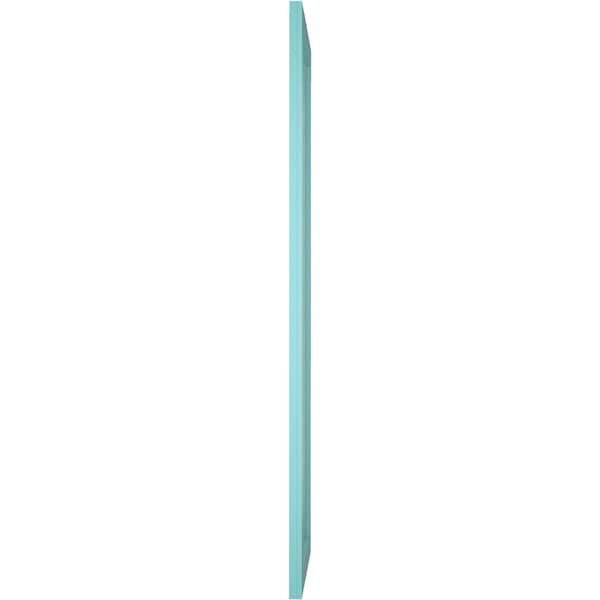 Ekena Millwork True Fit PVC Single Panel Chevron Modern Style Fixed Mount Shutters, Pure Turquoise, 12W x 69H, PR - TFP001CV12X069PT