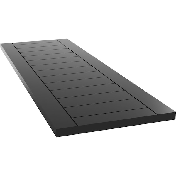 Ekena Millwork True Fit PVC Horizontal Slat Framed Modern Style Fixed Mount Shutters, Black, 12W x 80H, PR - TFP001HF12X080BL