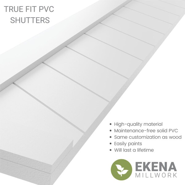 Ekena Millwork True Fit PVC Single Panel Chevron Modern Style Fixed Mount Shutters Starless Night Blue, 18"W x 79"H - TFP001CV18X079OB