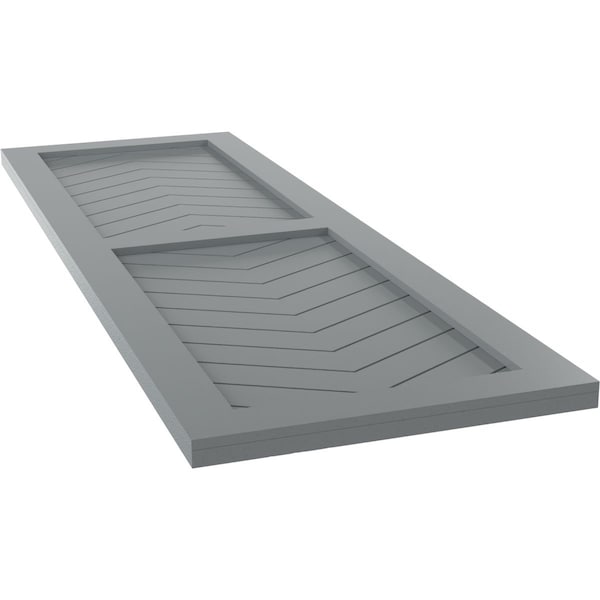Ekena Millwork True Fit PVC Two Panel Chevron Modern Style Fixed Mount Shutters, Ocean Swell, 15W x 79H, PR - TFP101CV15X079CH