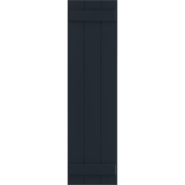 Ekena Millwork True Fit PVC Three Board Joined Board-n-Batten Shutters, Starless Night Blue, 16 1/8W x 63H, PR - TFP101BBF16X063OB