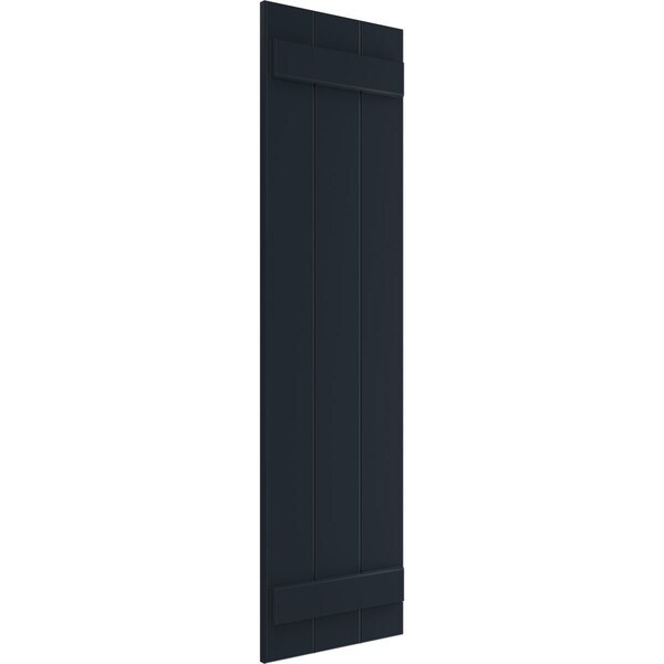 Ekena Millwork True Fit PVC Three Board Joined Board-n-Batten Shutters, Starless Night Blue, 16 1/8W x 63H, PR - TFP101BBF16X063OB