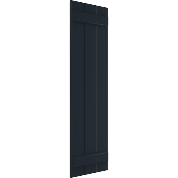Ekena Millwork True Fit PVC Three Board Joined Board-n-Batten Shutters, Starless Night Blue, 16 1/8W x 63H, PR - TFP101BBF16X063OB