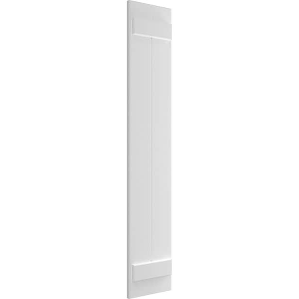 Ekena Millwork True Fit PVC Two Board Joined Board-n-Batten Shutters, White, 10 3/4W x 73H, PR - TFP101BBF11X073WH