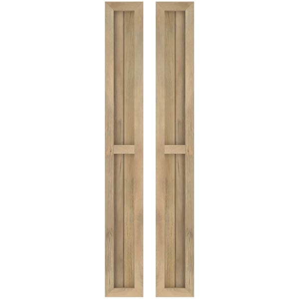 Ekena Millwork Americraft 2-Board Exterior Wood 2 Equal Panel Framed Board-n-Batten Shutters, ARW101BF207X33UNH, PR - ARW101BF207X33UNH