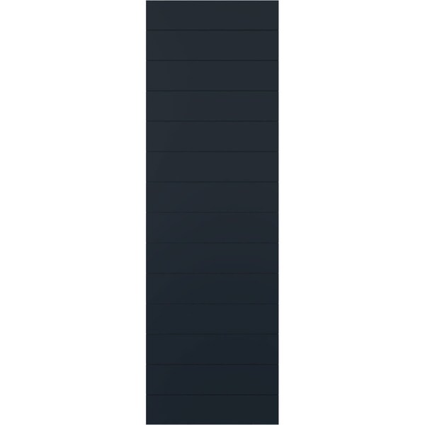 Ekena Millwork True Fit PVC Horizontal Slat Modern Style Fixed Mount Shutters, Starless Night Blue, 12W x 31H, PR - TFP001HZ12X031OB