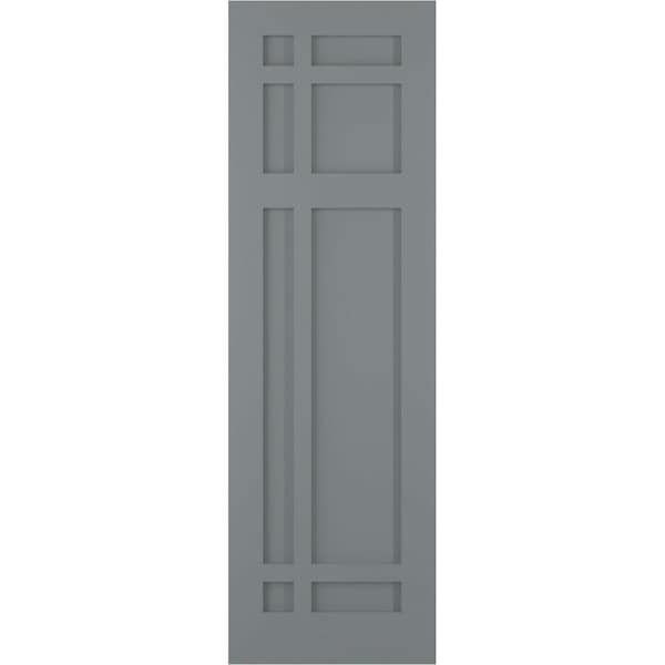 Ekena Millwork True Fit PVC San Juan Capistrano Mission Style Fixed Mount Shutters, Ocean Swell, 12W x 43H, PR - TFP001SJ12X043CH