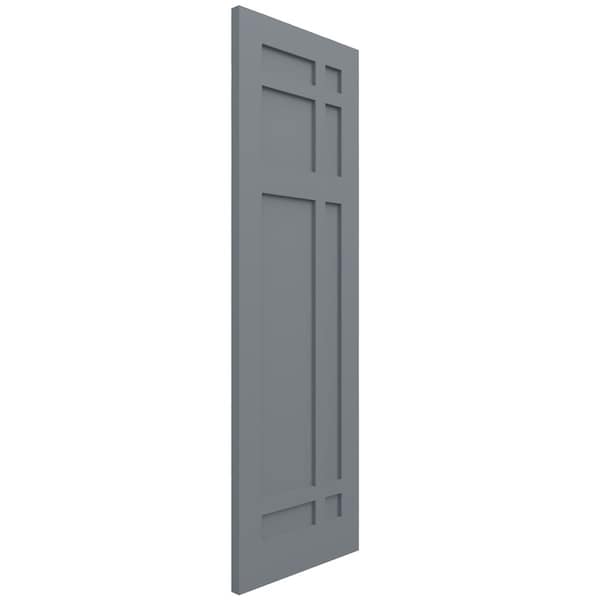 Ekena Millwork True Fit PVC San Juan Capistrano Mission Style Fixed Mount Shutters, Ocean Swell, 12W x 43H, PR - TFP001SJ12X043CH