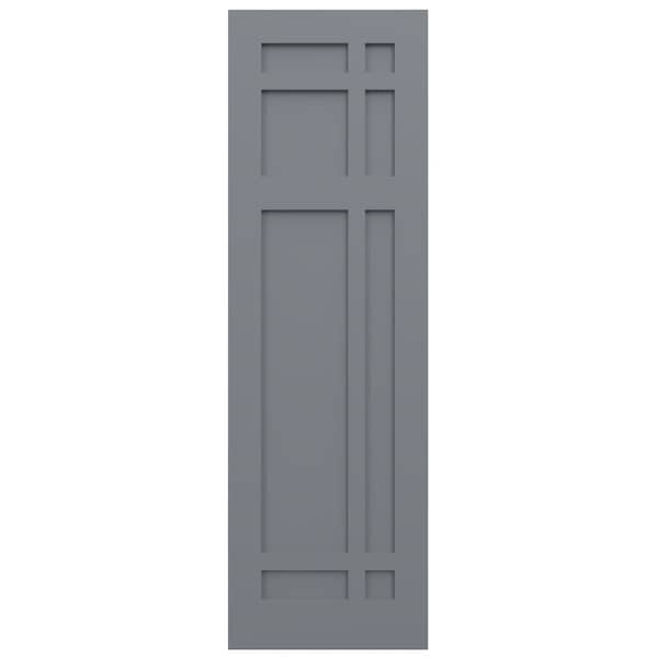Ekena Millwork True Fit PVC San Juan Capistrano Mission Style Fixed Mount Shutters, Ocean Swell, 12W x 43H, PR - TFP001SJ12X043CH