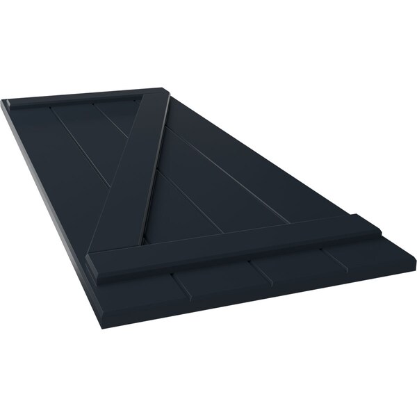 Ekena Millwork True Fit PVC Four Board Joined Board-n-Batten Shutters w/Z-Bar, Starless Night Blue, 21 1/2Wx35H, PR - TFP102BBF21X035OB