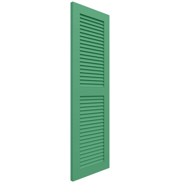 Ekena Millwork True Fit PVC, Two Equal Louver Shutters, Lilly Pads, 12W x 36H, PR - TFP101LVF12X036LP
