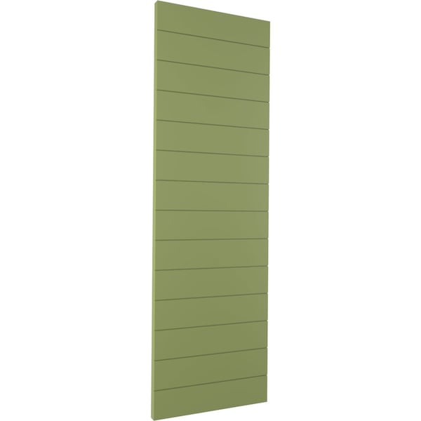 Ekena Millwork True Fit PVC Horizontal Slat Modern Style Fixed Mount Shutters, Moss Green, 12W x 30H, PR - TFP001HZ12X030MG