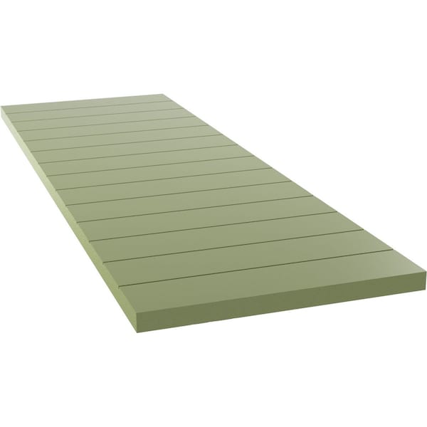 Ekena Millwork True Fit PVC Horizontal Slat Modern Style Fixed Mount Shutters, Moss Green, 12W x 30H, PR - TFP001HZ12X030MG