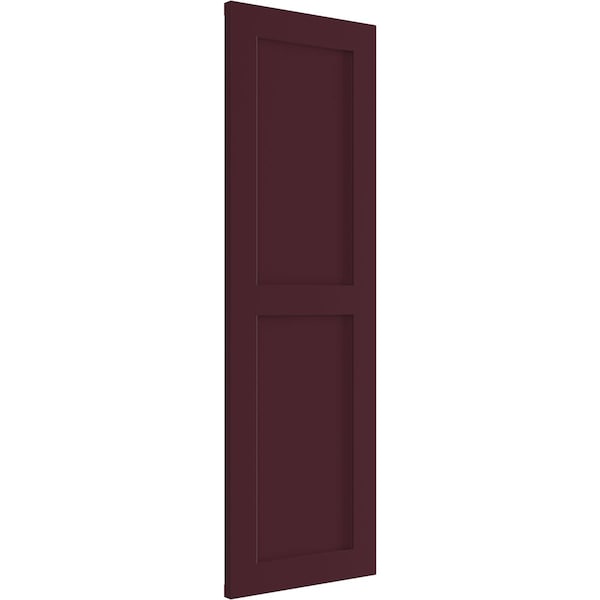 Ekena Millwork True Fit PVC Two Equal Flat Panel Shutters, Wine Red, 12W x 55H, PR - TFP101FPF12X055WR