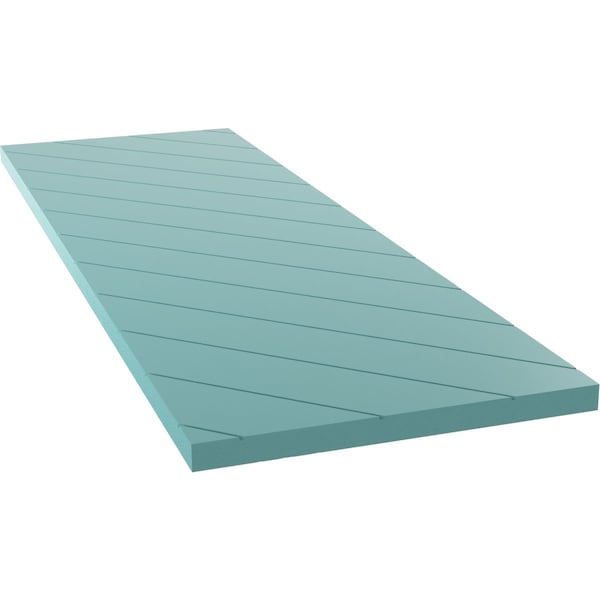 Ekena Millwork 15W x 65H True Fit PVC Diagonal Slat Modern Style Fixed Mount Shutters, Pure Turquoise, PR - TFP001DG15X065PT