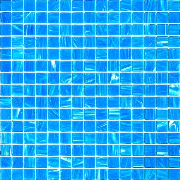 Apollo Tile Celestial 12 in. x 12 in. Glossy Dodger Blue Glass Mosaic Wall and Floor Tile 20 sqft/case, 20PK - APLST88BL533A