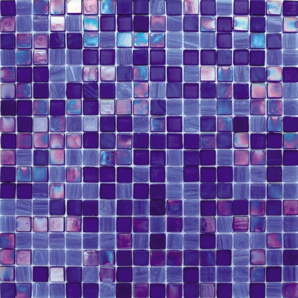 Apollo Tile Mingles 11.6 in. x 11.6 in. Glossy Blue Glass Mosaic Wall and Floor Tile 18.69 sq. ft./case, 20PK - MIX1588BL579A