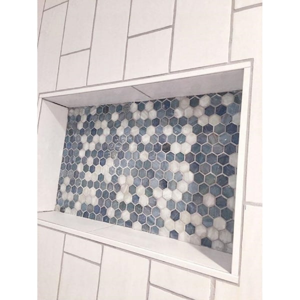 Apollo Tile Sky Blue 8.63 sq.ft 10.8 in. x11.5 in. Hexagon Glass Mosaic Tile, 10PK - APLAHX9905EC02